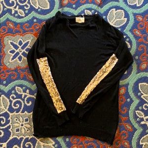 Black with gold glitter elbow pads